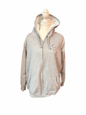 Disneyland Mickey Mouse Sherpa Lined Zip Hoodie Gray 2X NWOT